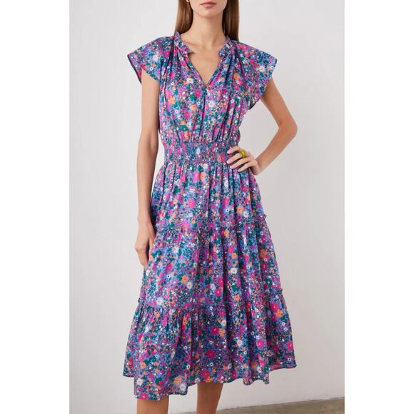 Rails Dresses & Skirts - Rails Dress Womens Large Pink Amellia Leilani Floral Tiered Cottage Peasant